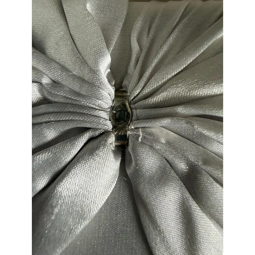 90's vintage silver satin prom bridal y2k clutch bag purse Jessica McClintock